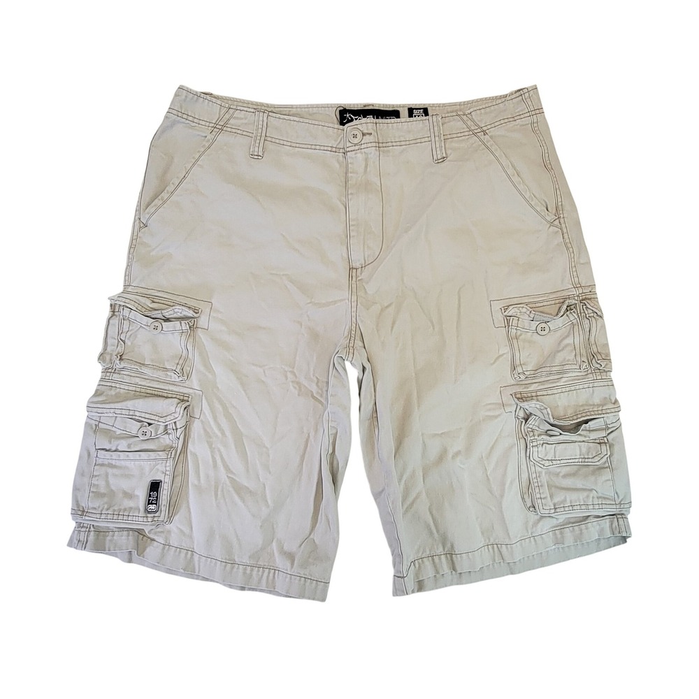 ECKO UNLTD Mens Cargo Shorts‎ Size 40 Beige Cotton Multiple Pockets Casual